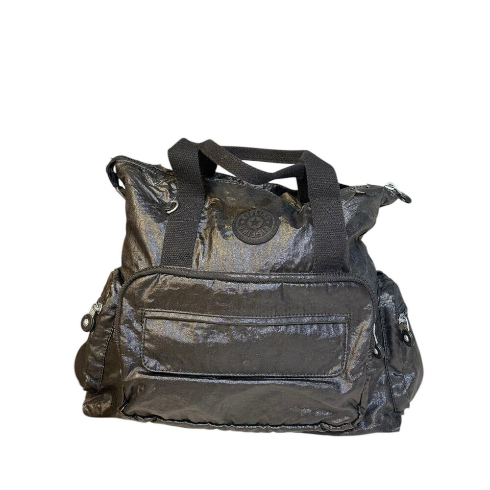 Kipling Alvy 2 in 1 Convertable Backpack & Shoulder Bag Tote Bag Black Metallic